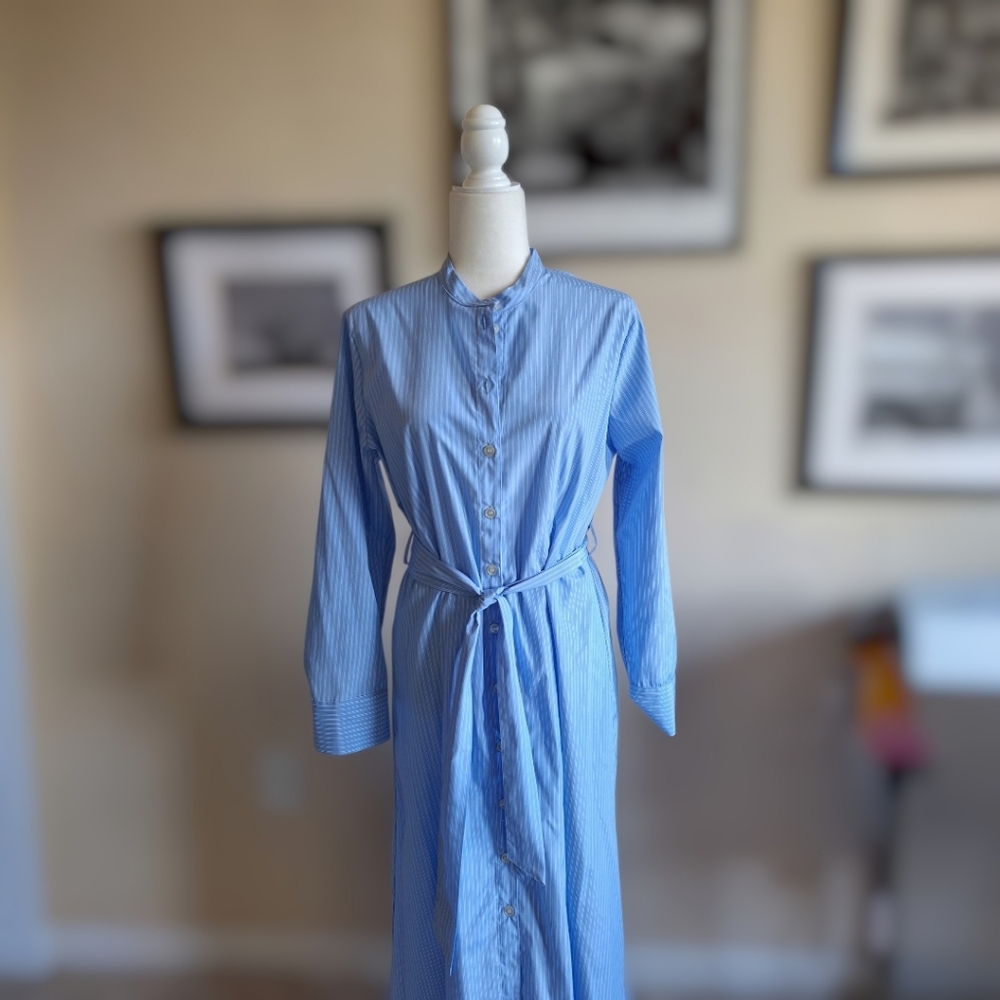 Primark Light Blue Striped Long Sleeve Dress Primark Size 10